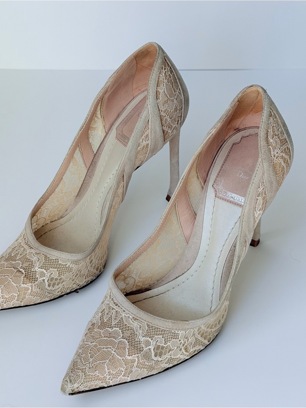 Christian Dior Lace Suede Lingerie Pumps - Picture 5 of 8